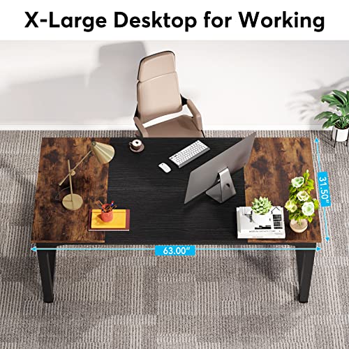 63 Inch White Computer Office Desk Y205053