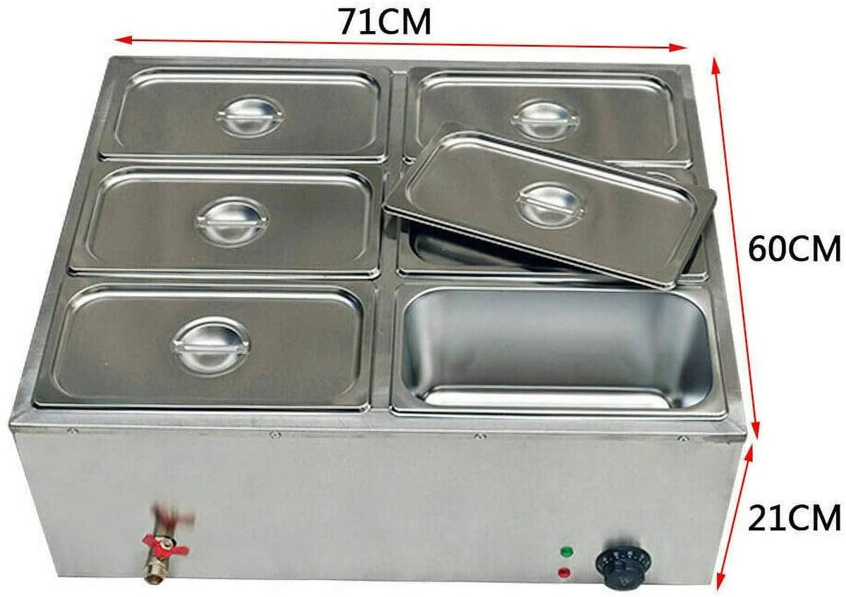 6 Pot Portable Food Warmer Steam Table Top 110V Y8616