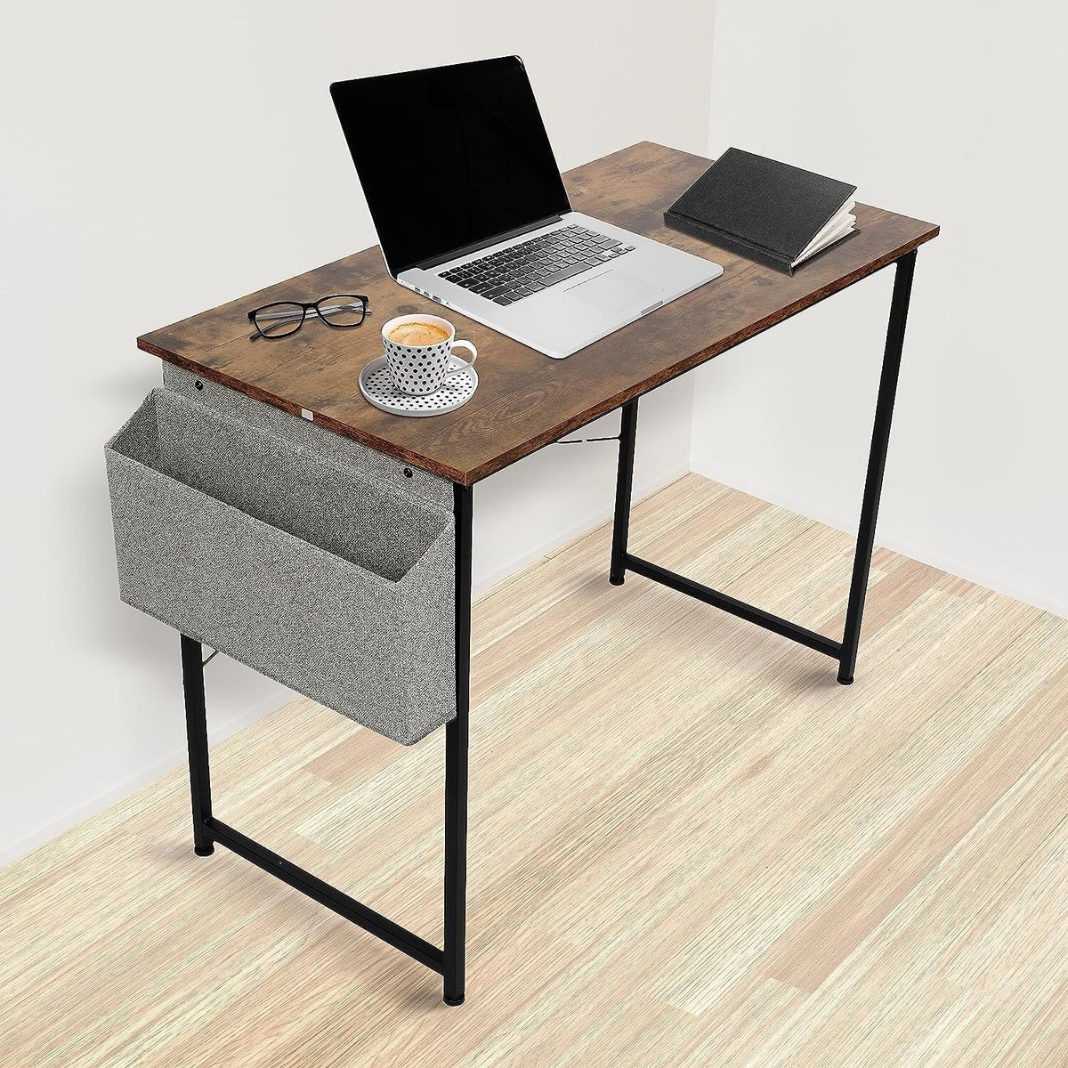 Brown 47 Inch Wooden Writing Desk with Storage Bag W7524