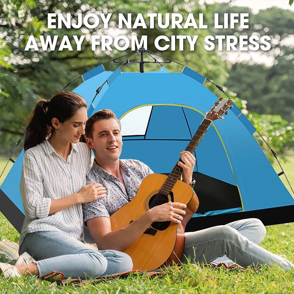 3 Person Waterproof Windproof Pop Up Camping Tent O744