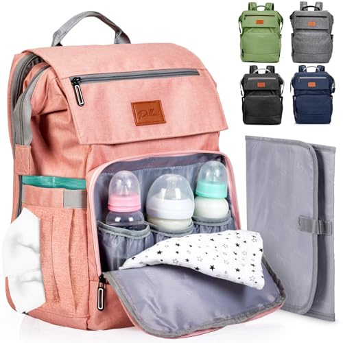 Gray Baby Diaper Bag Backpack with Changing Pad J2670