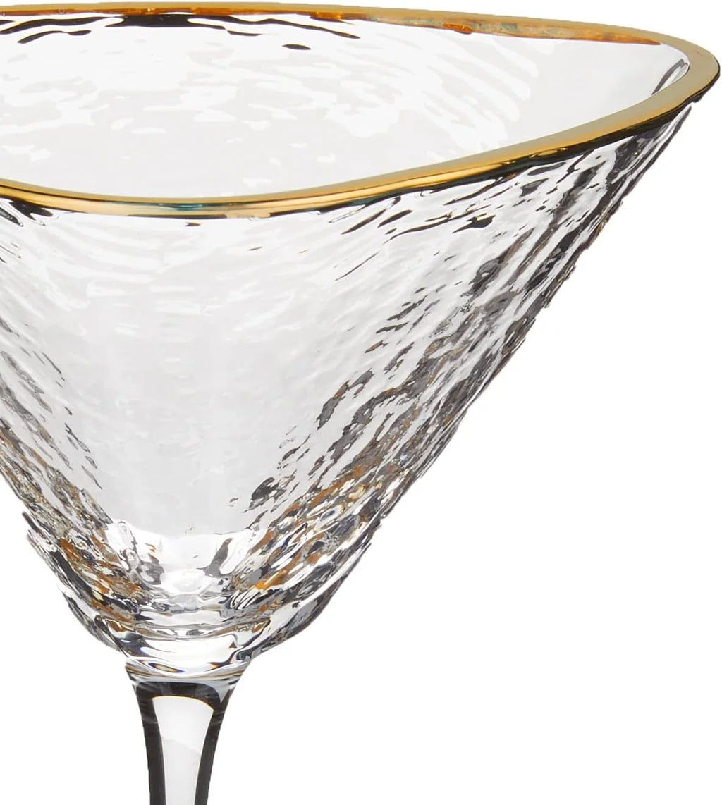 Handmade Hammered Martini Glasses Set Of 2 Y60464