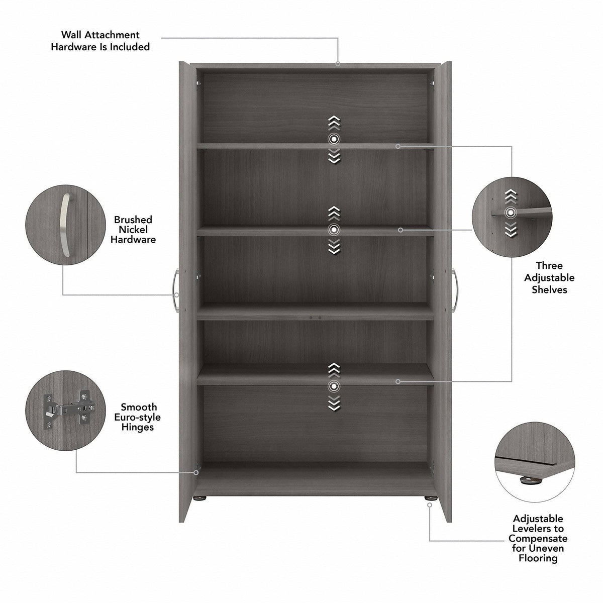 Tall Storage Cabinet in Storm Gray N59854