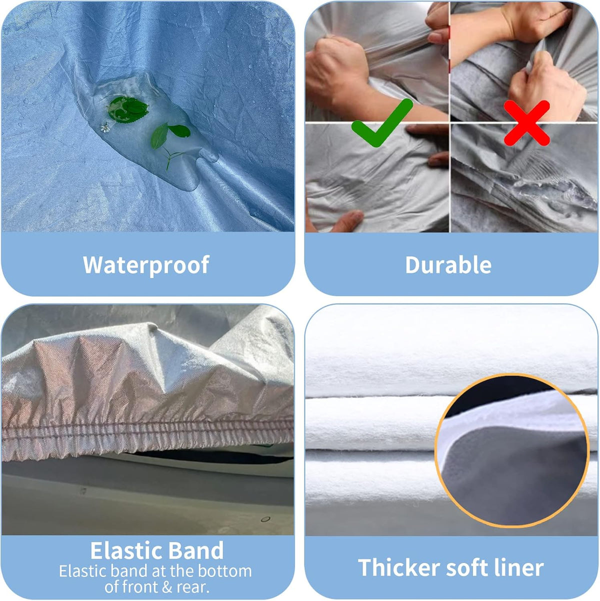 6 Layers SUV Car Cover Waterproof with Zipper Cotton X40822