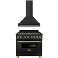 36 In. Dual Fuel Range and Range Hood in Black Stainless Steel R51560