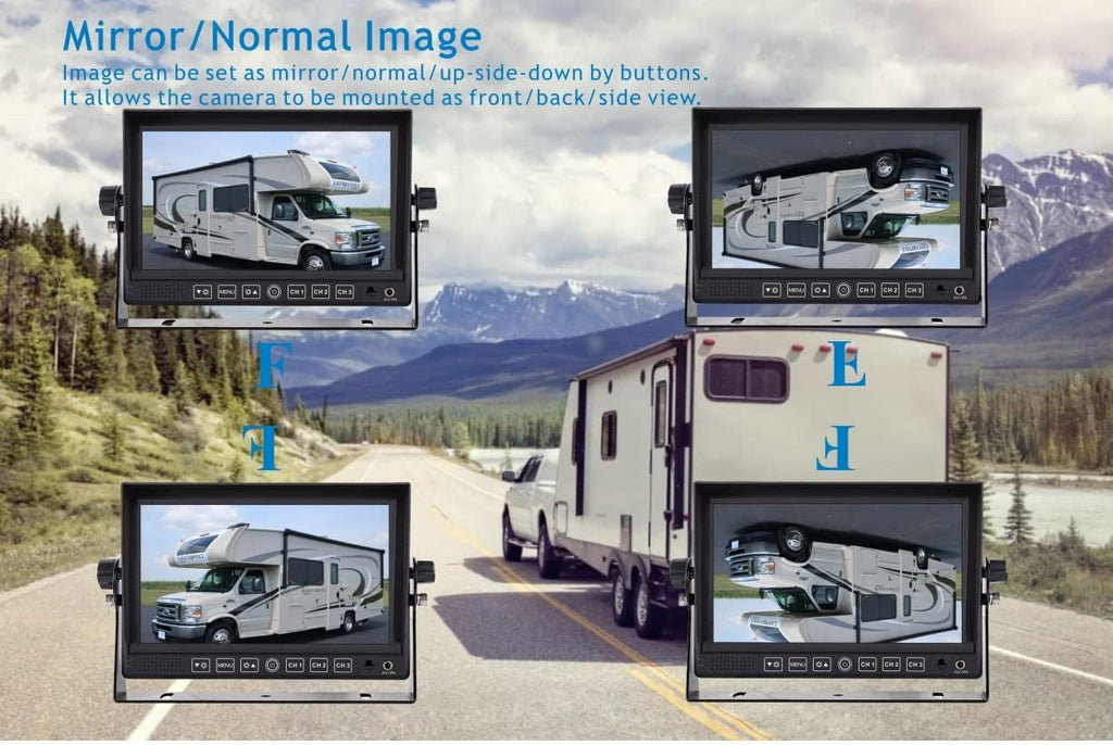 Wired 7 LCD Monitor Backup Camera System with Night Vision IP69K Waterproof Camera N122896