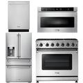 36 Propane Gas Range, Microwave, Refrigerator, Dishwasher Q614