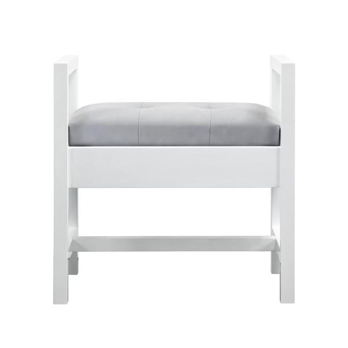 Upholstered Bench, Glossy White V747597