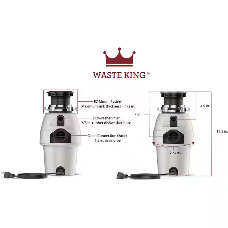 1/2 HP Continuous Feed Garbage Disposal S82647