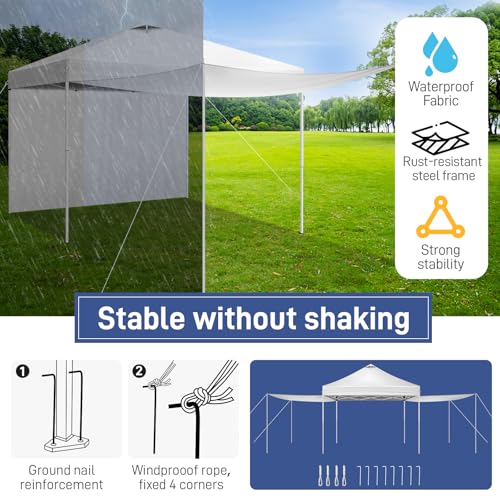 10x20ft Pop Up Canopy Tent with 4 SideWalls D278499