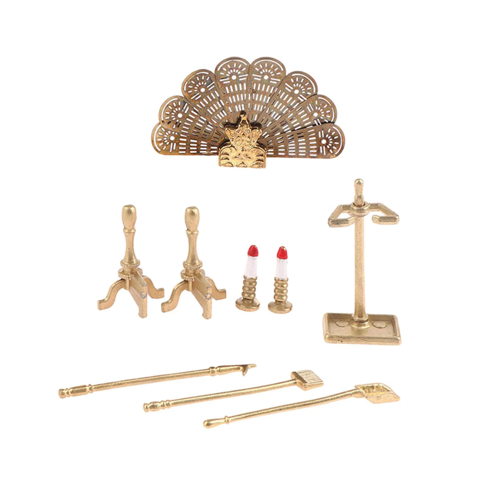 Metal Dollhouse Fireplace Decoration Y79762