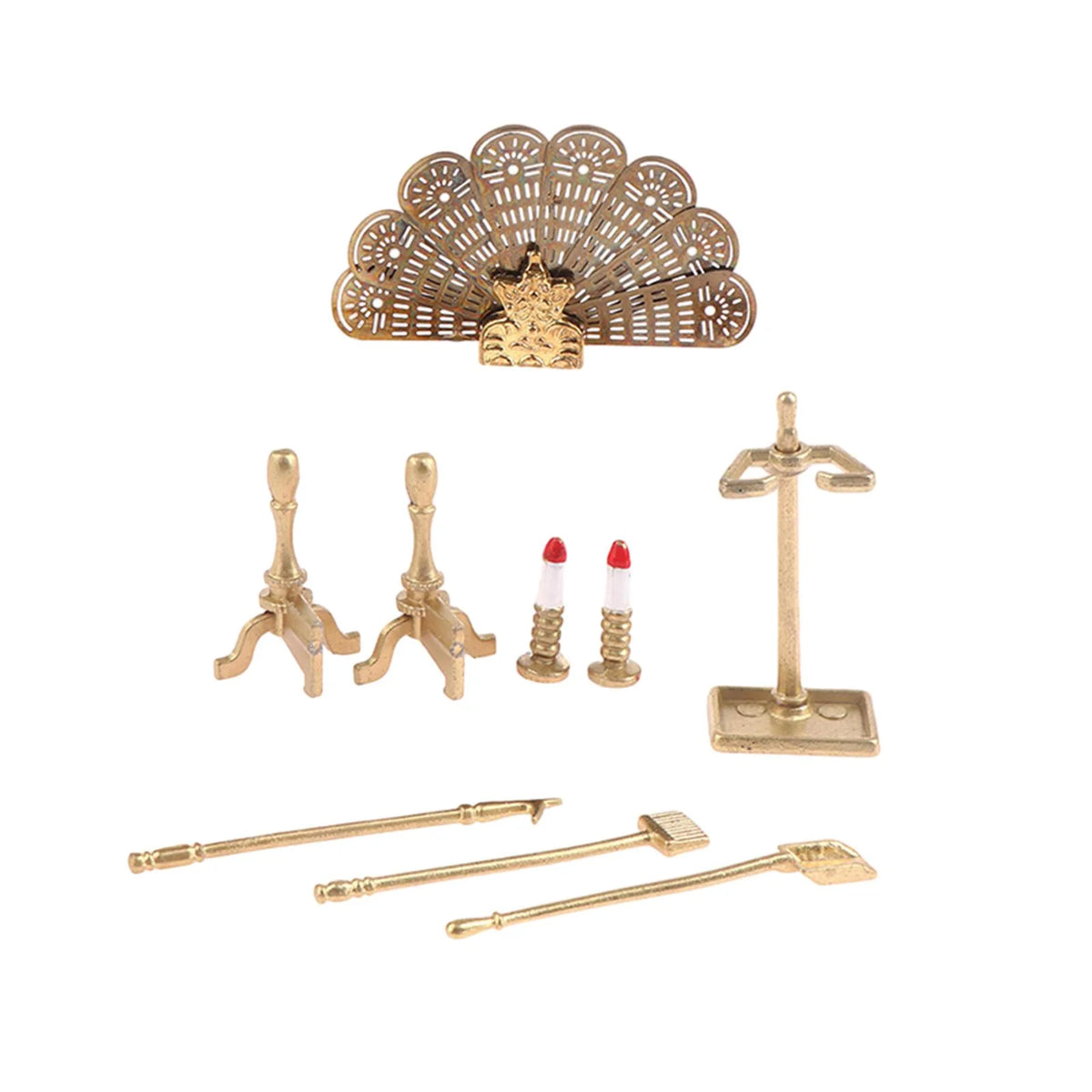 Metal Dollhouse Fireplace Decoration Y79762