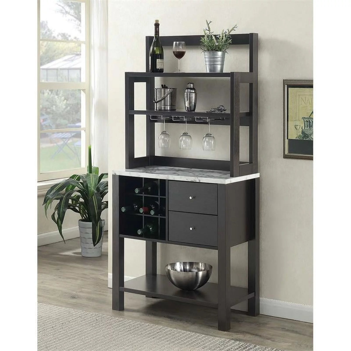 Espresso Wood Finish Serving Bar U702296