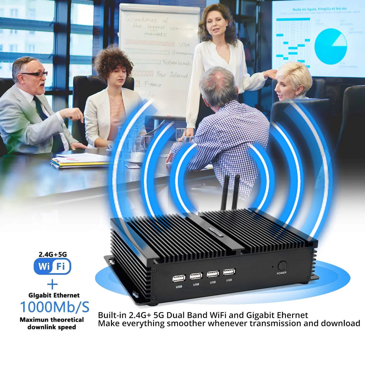 Mini PC Intel Core i5 8GB 512GB 4K 1000Mbps LAN HDMI VGA WiFi P980