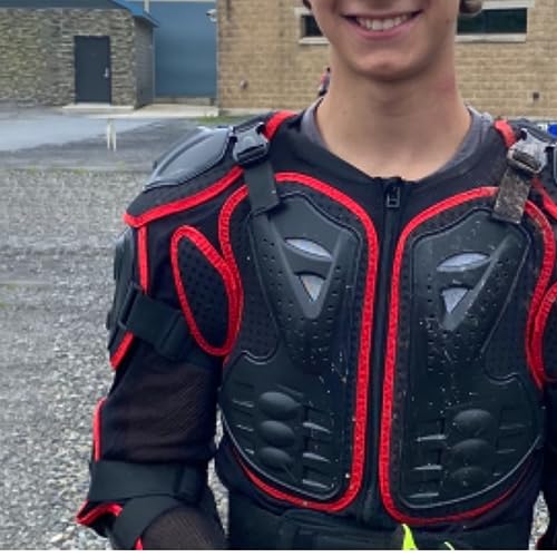 Motorcycle Jacket with Full Body Armor Chest Protection G3843
