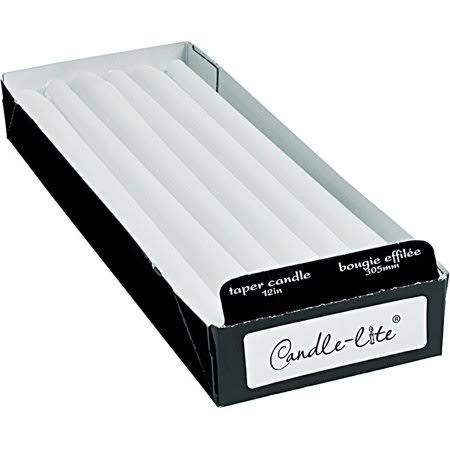 White 12in Taper Candle J6552