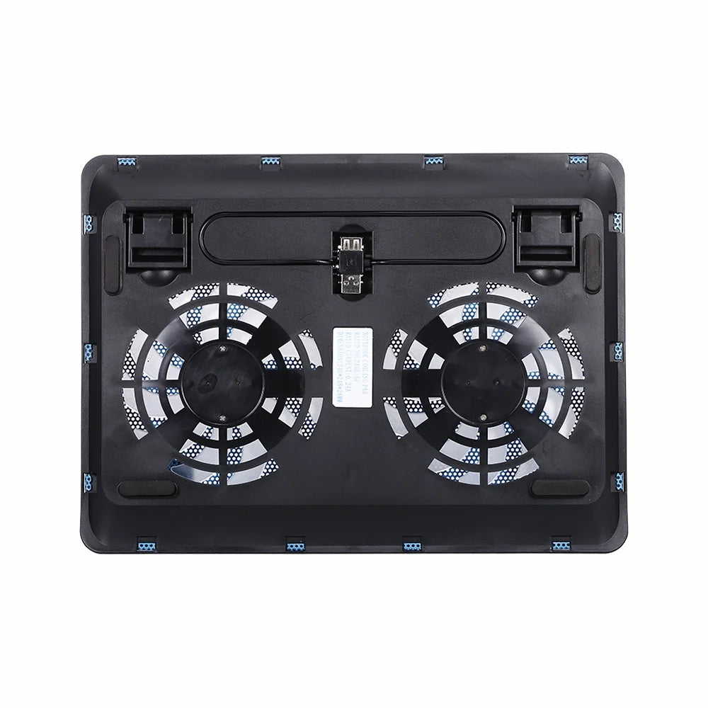 Blue Double Fans Laptop Cooling Pad with Two USB Ports O81175