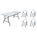 6' Folding Banquet Table & Folding Chairs (4 Pack) X6313