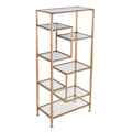 Gold Metal Glass Etagere Bookcase O540163
