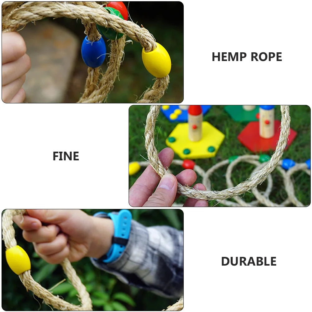 8 PCS Wooden Ring Toss Game Outdoor Toy N1239
