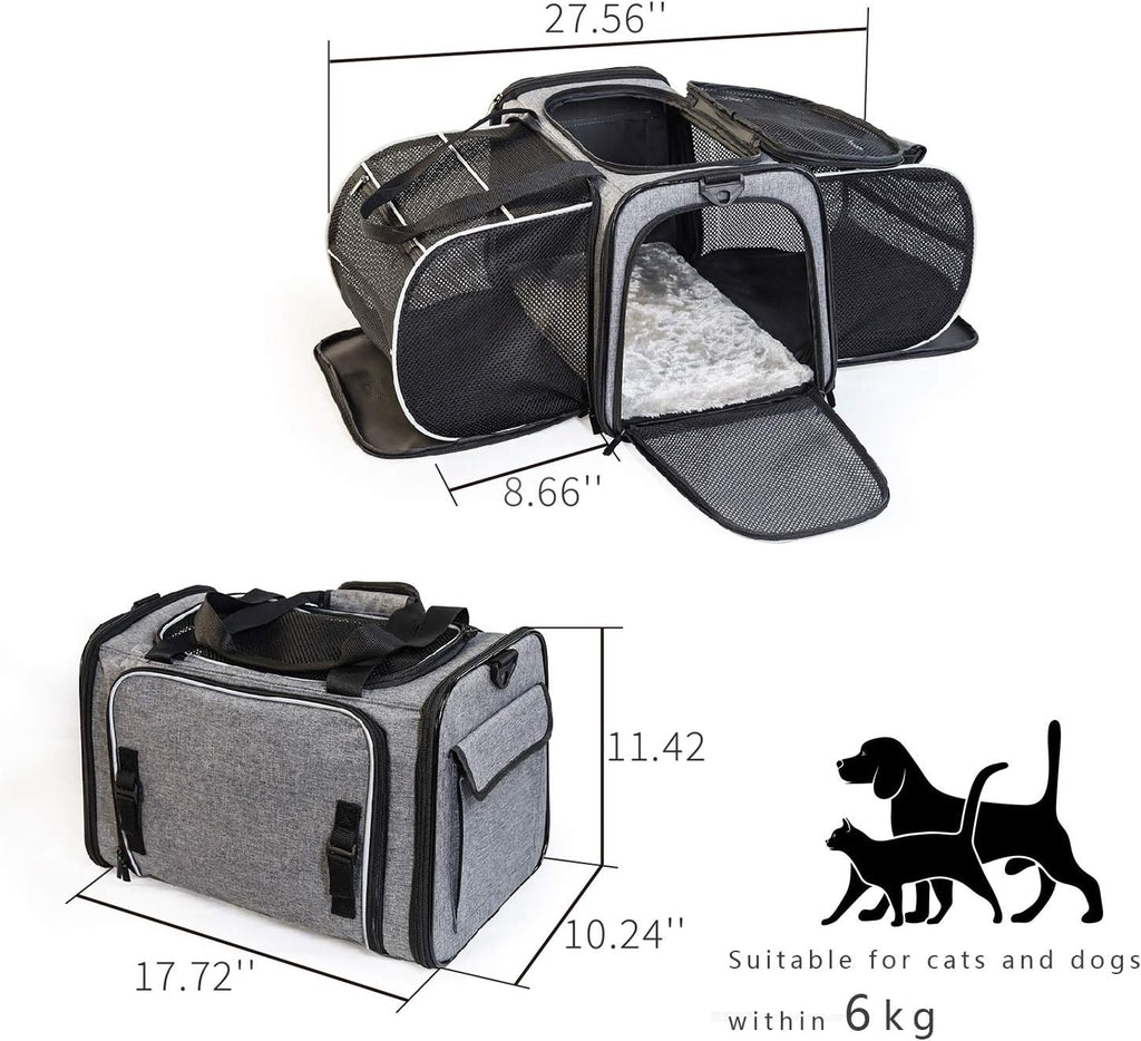 Airline Approved Soft Sided Expandable Collapsible Pet Carrier G74547