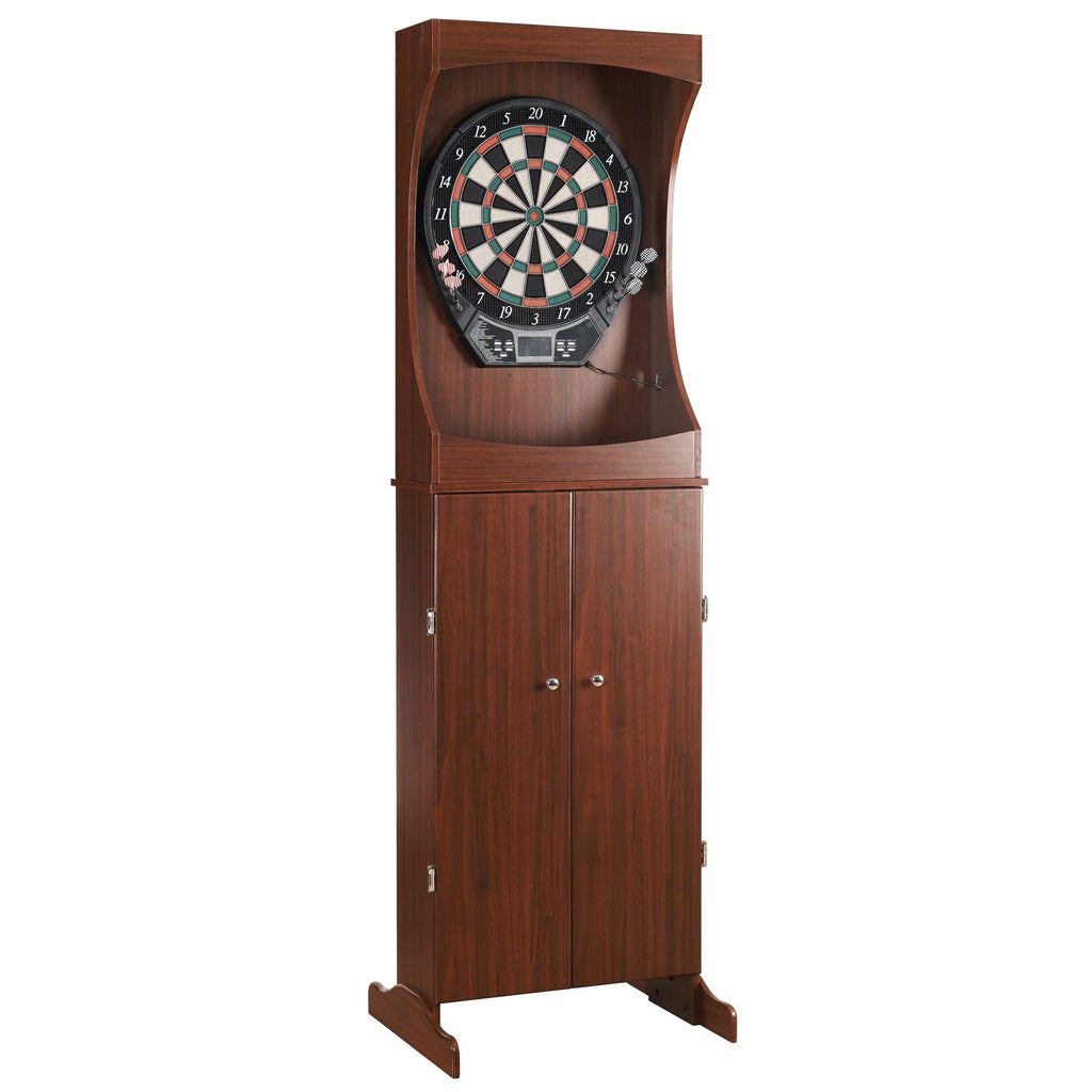 Cherry Finish Free Standing Dartboard Cabinet Set K20775
