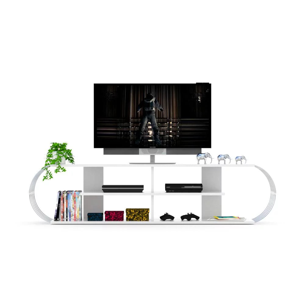 White Chrome Tv Unit K8394