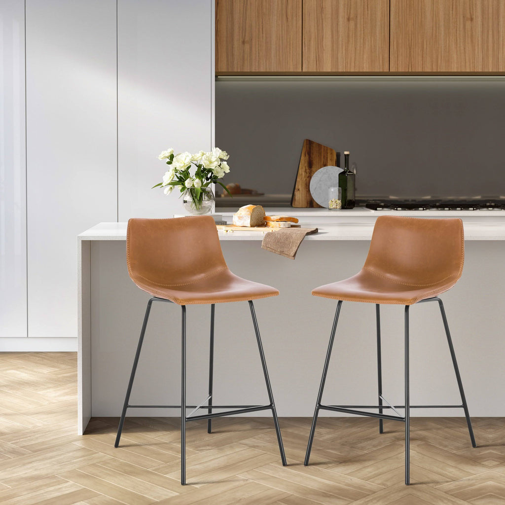 Brown Poly & Bark Counter Stool Set of 3 S3310