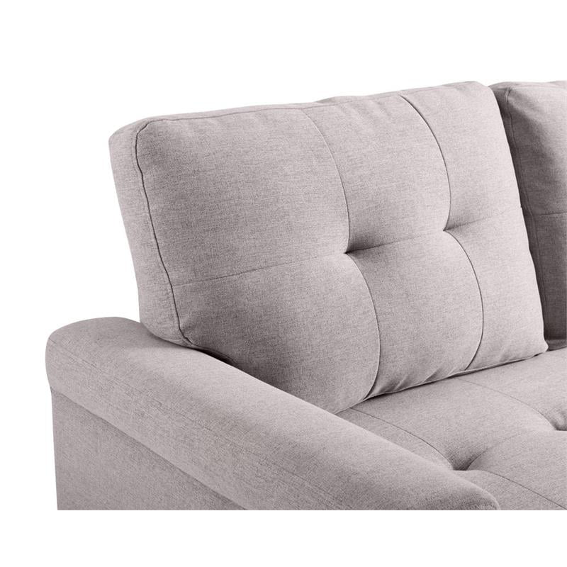 Light Gray Linen Reversible Sleeper Sofa D33867