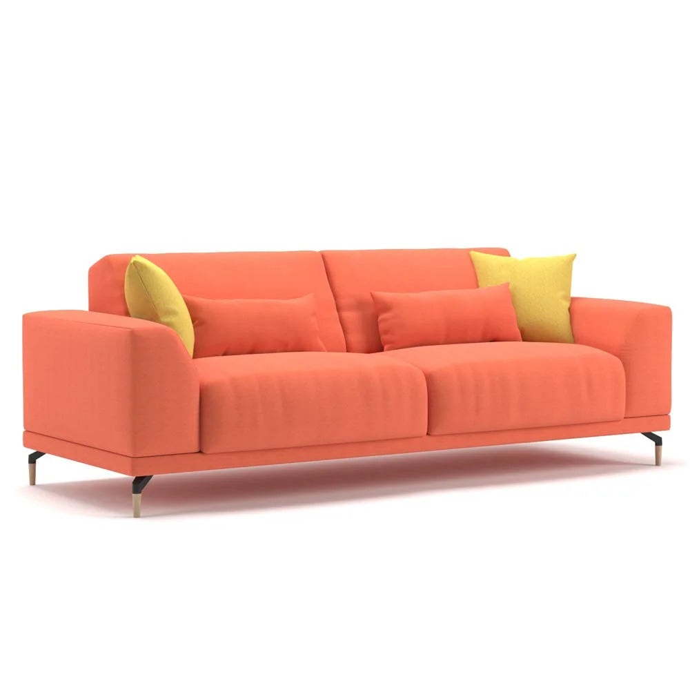 Modern Sofa with 4 Pillow Set and Pouf Ottoman L744