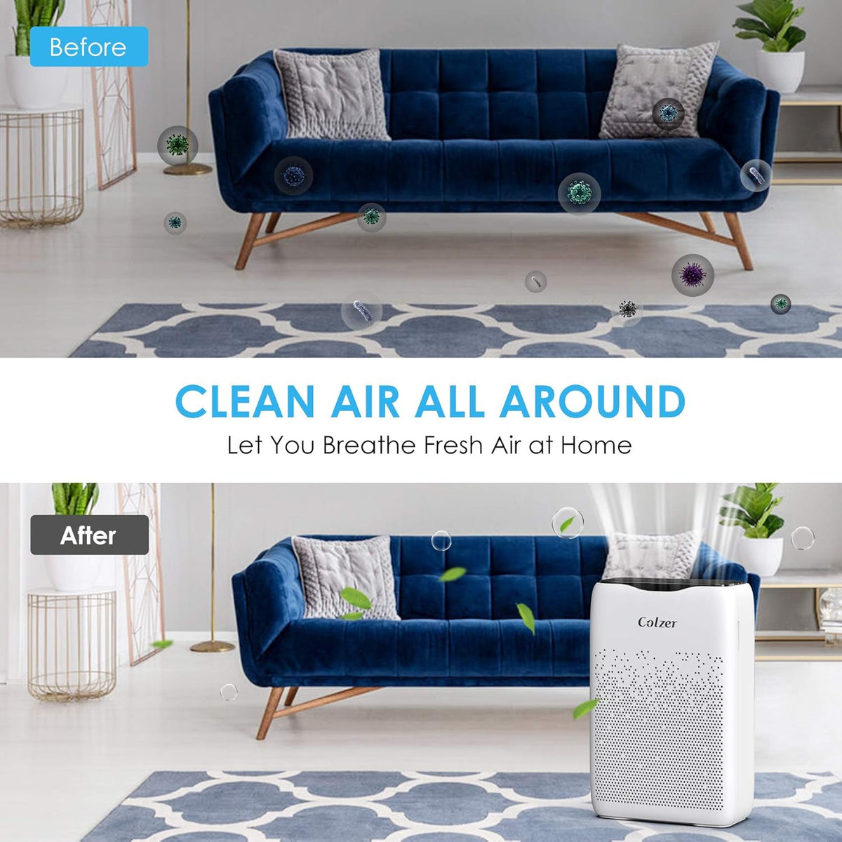 Air Purifier with True HEPA Filter & Activated Carbon Filter M9096