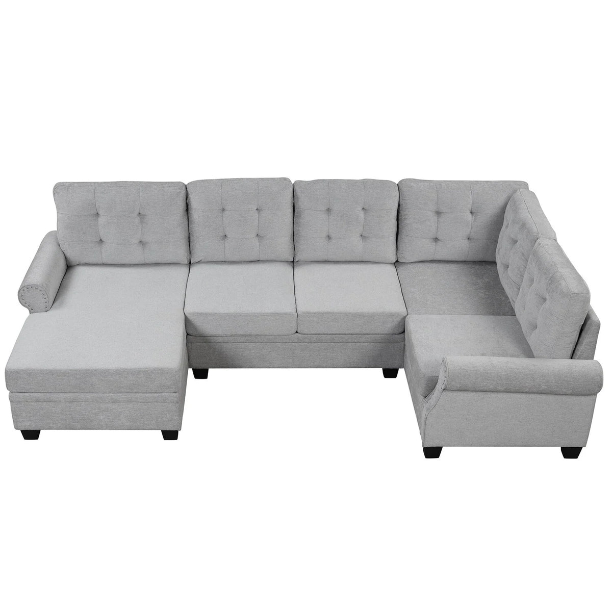 120" U-Shaped Corner Sectional Sofa Grey F26818