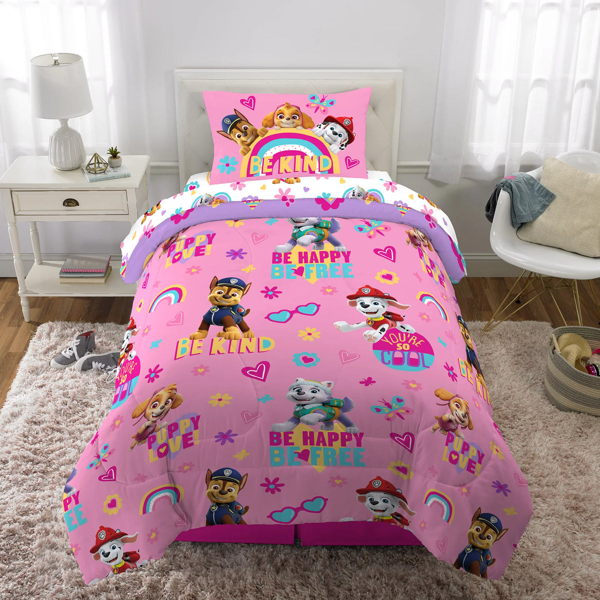 Pink Twin Bed-in-a-Bag Set with Tote N6381
