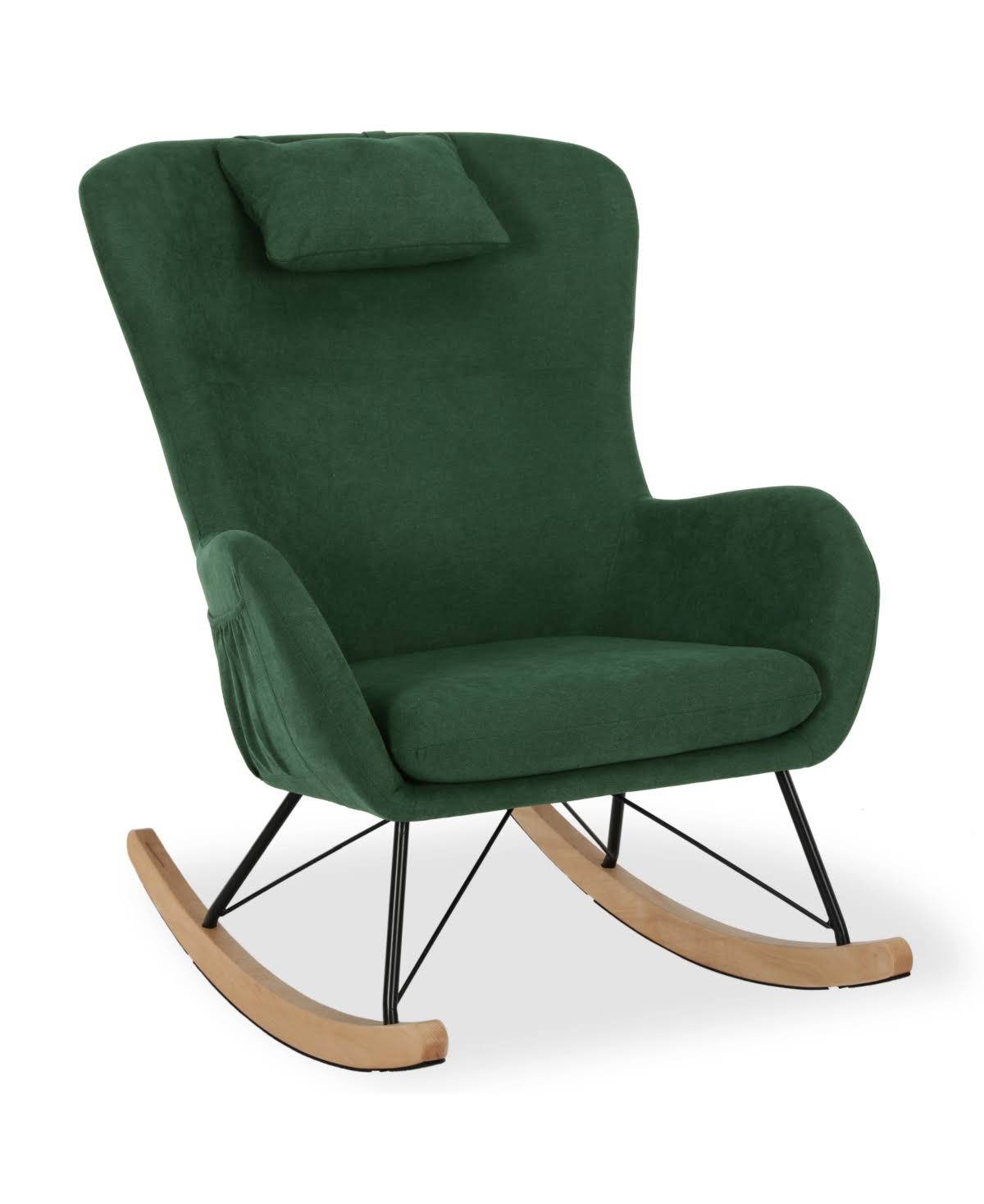 Green Rocker Chair with Storage Pockets F865