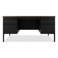 60 in. Black & Walnut Pedestal Desk W601493