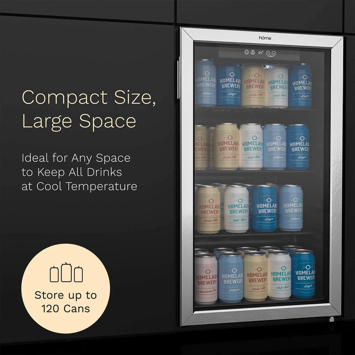 120 Can Mini Fridge with Glass Door C140