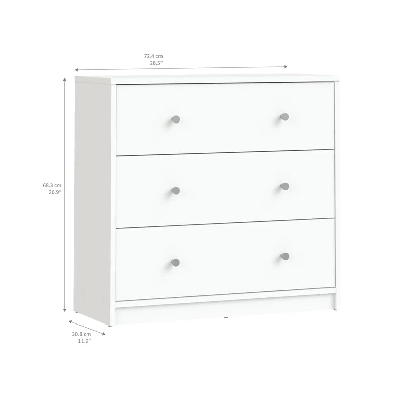 White 5 Drawer and 3 Drawer Chest Set X414