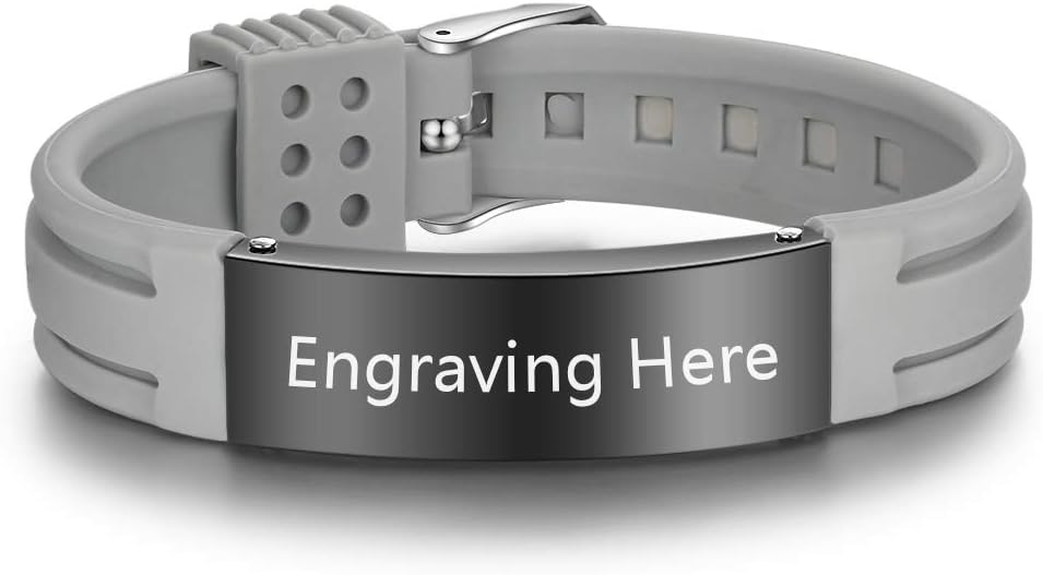 9 Inches Silicone Medical Alert Bracelets C4633