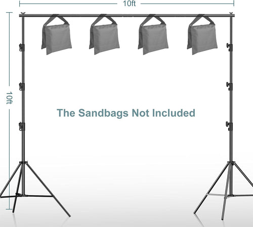 10 x 10Ft Adjustable Backdrop Stand with Carry Bag X287245