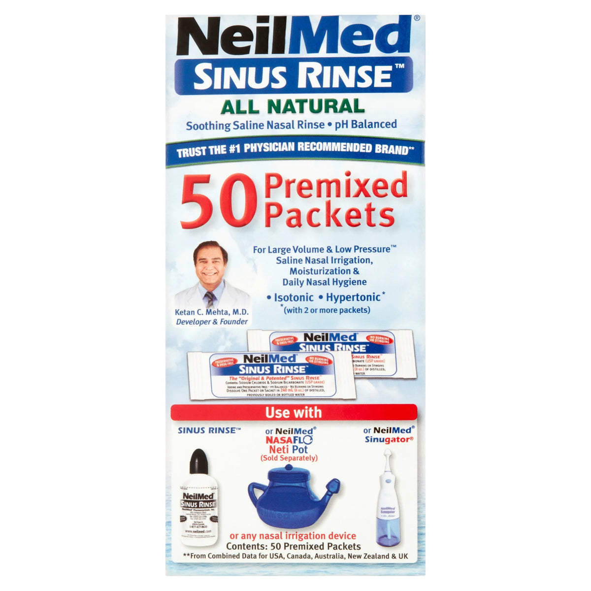All Natural Sinus Rinse Packets, 50 Count N5601