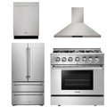 36 Dual Fuel Range, Range Hood, Refrigerator, Dishwasher F717800