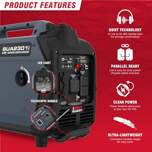 7600W Dual Fuel Portable Inverter Generator with Electric Start F881