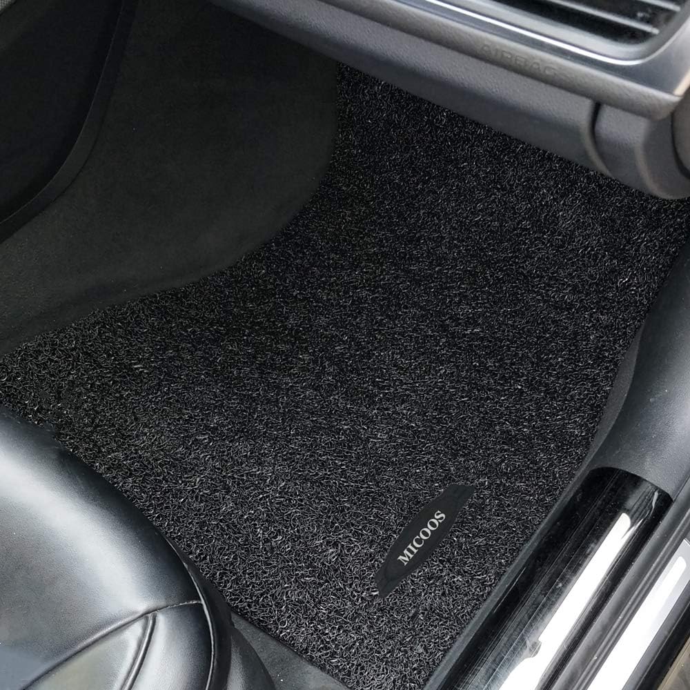 Black Pack of 2 All Weather Heavy Duty Waterproof Car Floor Mat Set W64887