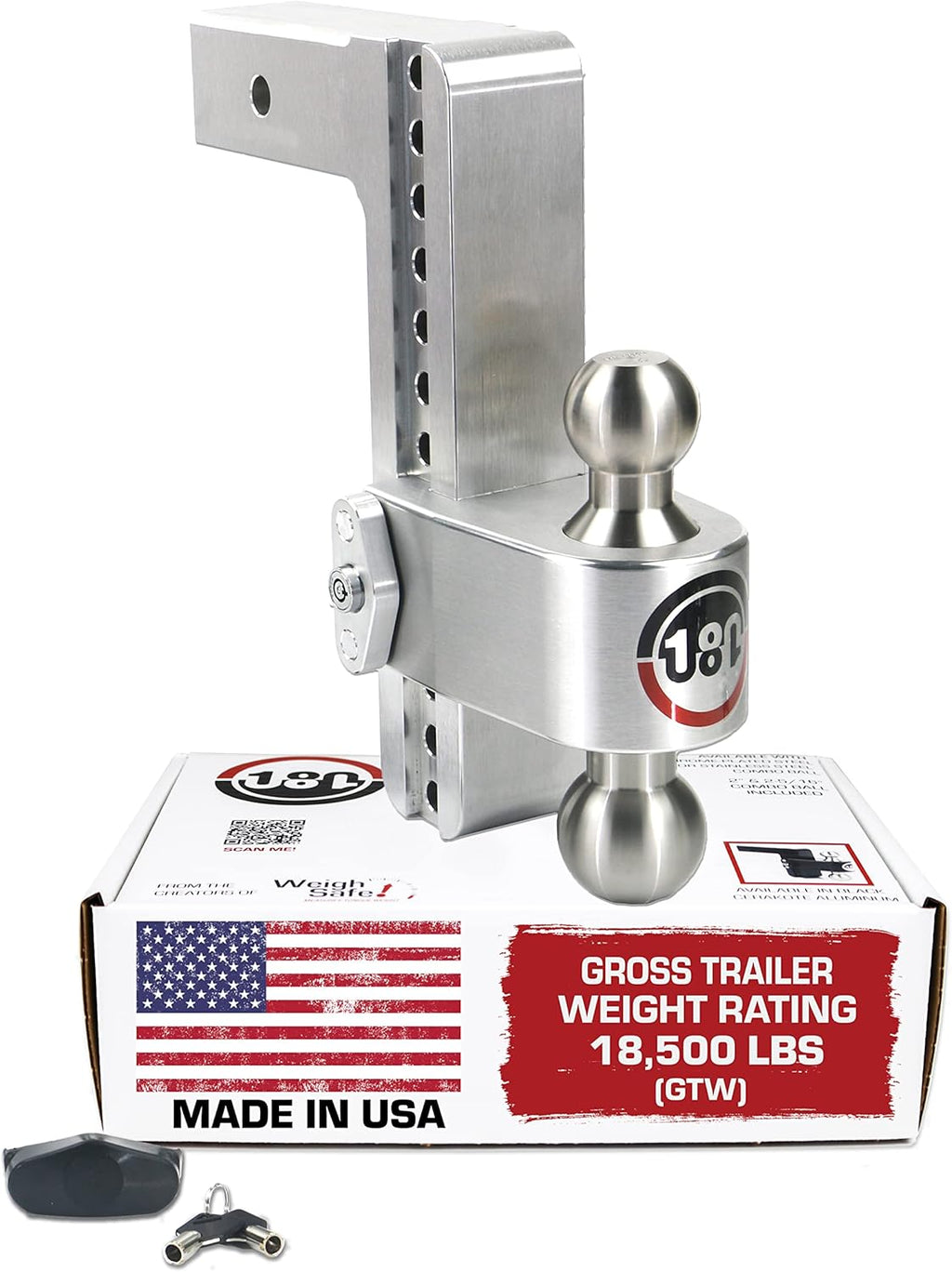 Aluminum Adjustable 6" Drop, Stainless Steel Ball, 2.5" Receiver X993
