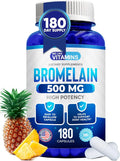 Bromelain 500mg Pineapple Extract Capsules 180 Capsules I8896