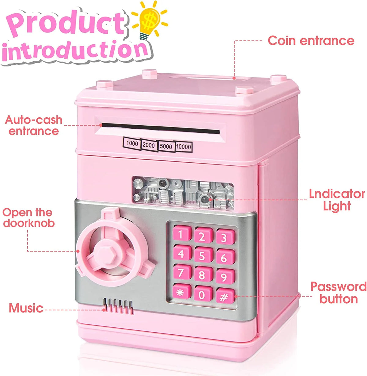 Piggy Money Bank for Kids, Pink I246