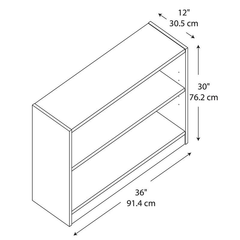 2 Shelf Bookcase in Vogue Cherry (Set of 2) T6097