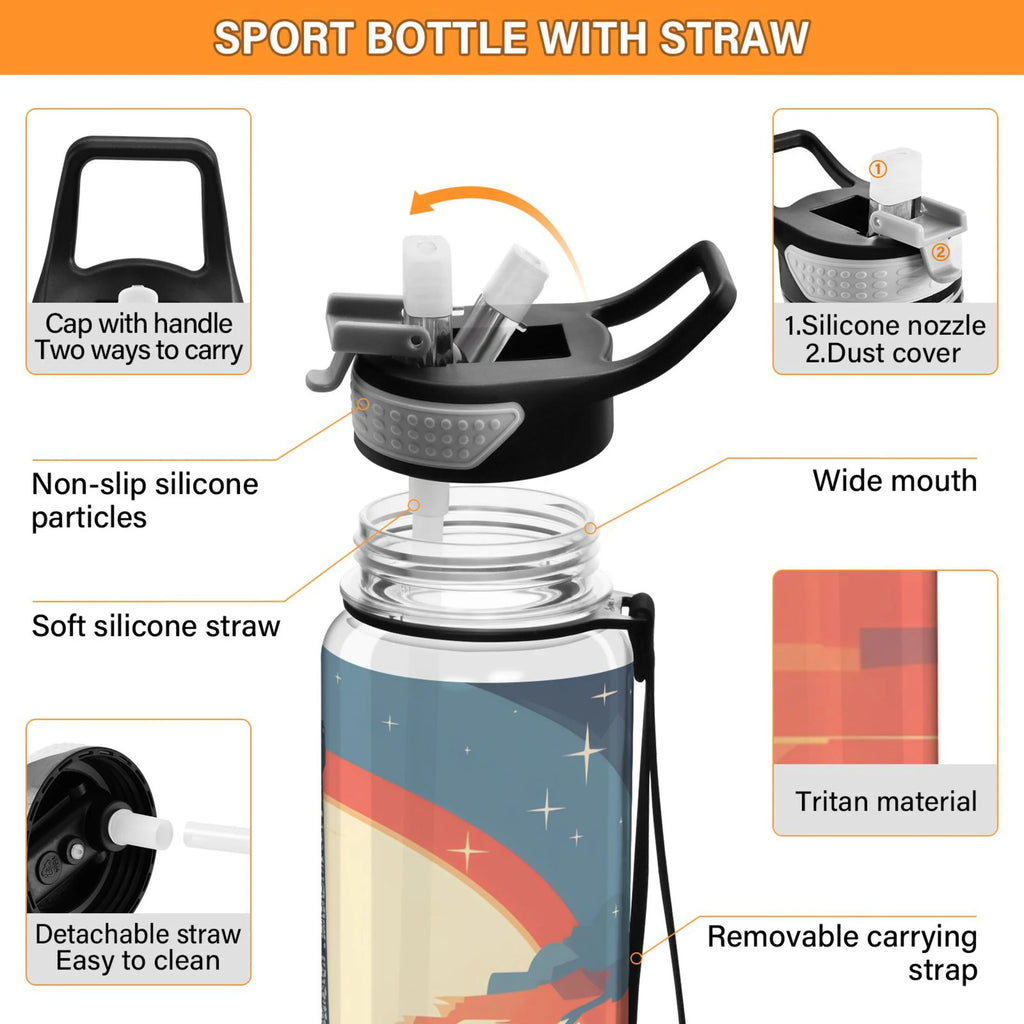 32oz Leakproof Tritan Sports Water Bottle with Straw X51020