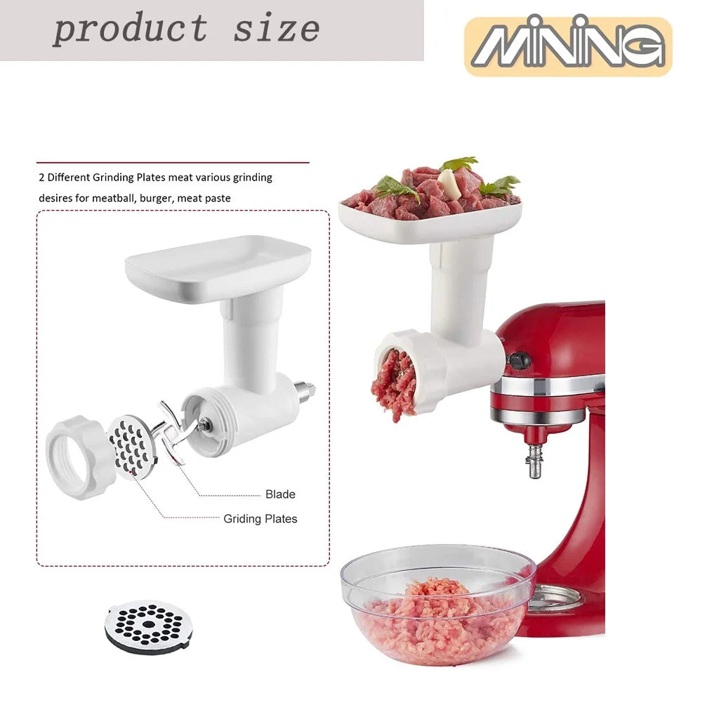 Meat Food Grinder & Slicer Attachment Pack with Sausage Filler Tube E739