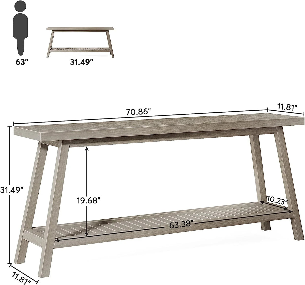 71" Extra Long Console Table G637